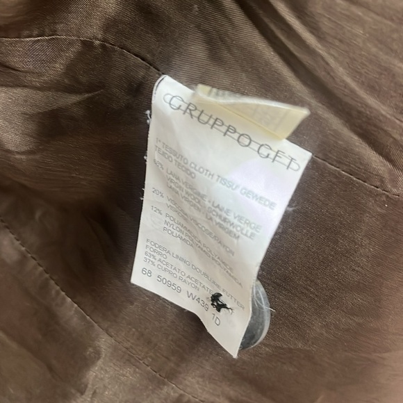 Sahza Wool Blend Double Breasted Blazer Size 12 Brown and Tan - Picture 10 of 12